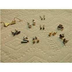 ASSORTED EARRINGS - some may be silver - 10 SETS TTL