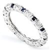 Image 1 : ***** FEATURE ITEM **** RING - 1/2CTW GENUINE MIDNIGHT BLUE SAPPHIRE(11PC) & 4/5 CTW WHITE TOPAZ(11P