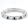 Image 2 : ***** FEATURE ITEM **** RING - 1/2CTW GENUINE MIDNIGHT BLUE SAPPHIRE(11PC) & 4/5 CTW WHITE TOPAZ(11P