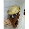 Image 4 : CLAY WALL HANGING / ASHTRAY - CUBA - WITH REAL STRAW HAT - ~8" TALL
