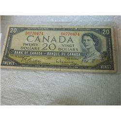 PAPER NOTE - CANADA - $20 - 1954
