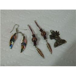 PENDANT & EARRINGS - 3 PC TTL - some may be as-is