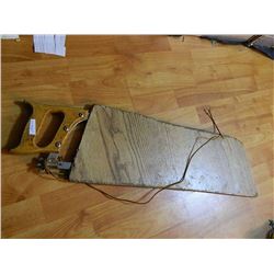 VINTAGE MEAT SAW - SANDVIK 326 - SWEDEN - WITH HAND CRAFTED WOOD CASE
