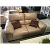Image 1 : BEIGE LEATHER 2 SEAT LOVE SEAT