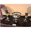 Image 1 : DECORATIVE GLASS BOWL AND CANDLE HOLDERS