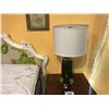 Image 2 : PAIR OF GREEN AND CHROME MOSAIC TABLE LAMPS