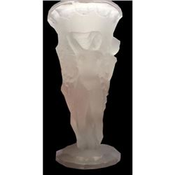 Bohemian Glass Dancing Nudes Vase