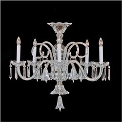 Crystal & Nickel Five Light Bell Chandelier