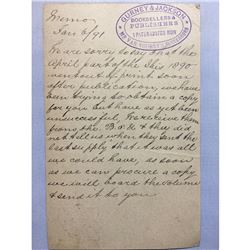 1890 London Original Postmarked Handwritten Post Card