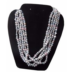 Fabulous, Multi Strand White Rice Pearl Choker / Necklace