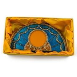 Aqua Enameled Semicircular Russian Royal Picture Frame