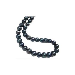 18" Aaa 10-11 Mm South Sea Black Pearl Necklace 14k Gold Clasp
