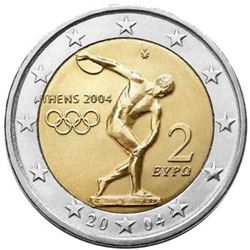 Greece Greek Athens 2004 Olympic Games 2 Euro Commemorative Coin