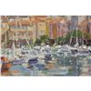 Image 2 : 20thc Signed Oil On Board, Harbor Houses & Boats