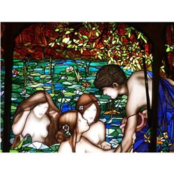 Fabulous Custom made for Rod Stewart -Stained, Leaded And Painted Figura lGlass Window