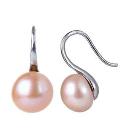 Genuine Natural 7-8mm Pink Akoya Freshwater Pearl Sterling Silver Earrings