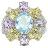 Image 1 : Amethyst, Citrine & Topaz Sterling Silver Ring