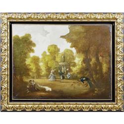 Continental School, Garden Scene Painting