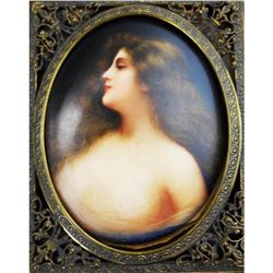 Antique Hutschenreuther Porcelain Plaque Jewel Box