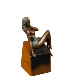 Special Patina Sexy Nude Erotic Woman Bronze Sculpture by Italian Artist Mavchi