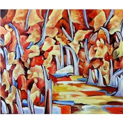 Impressionist Oil on Board Painting, Landscape