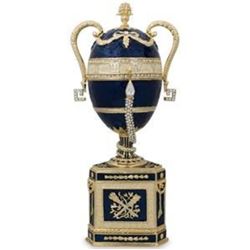 1895 Blue Serpent Clock Russian Faberge Egg