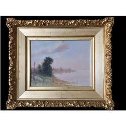 19thc Signed, Fisher's Bay Landscape Painting