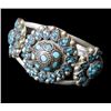 Image 1 : Russian Silvered Turquoise Pewter Cuff Bracelet