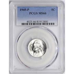 1945-P Jefferson Nickel Coin PCGS MS66