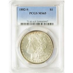 1882-S $1 Morgan Silver Dollar Coin PCGS MS65