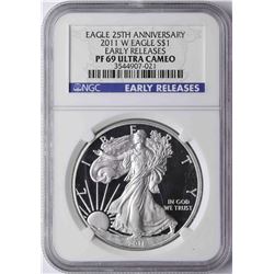 2011-W $1 American Silver Eagle Proof Coin NGC PF69 Ultra Cameo Early Releases