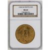 Image 1 : 1908 $20 No Motto St. Gaudens Double Eagle Gold Coin NGC MS64