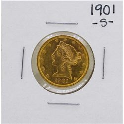 1901-S $5 Liberty Head Half Eagle Gold Coin