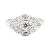 Image 2 : 18KT White Gold 0.50 ctw Diamond Cluster Ring