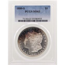 1880-S $1 Morgan Silver Dollar Coin PCGS MS63 Nice Toning