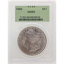 1886 $1 Morgan Silver Dollar Coin PCGS MS66