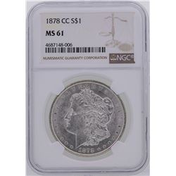 1878-CC $1 Morgan Silver Dollar Coin NGC MS61