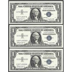 Lot of (3) Consecutive 1957B $1 Silver Certificate Notes