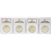 Image 1 : Lot of (4) 1923 $1 Peace Silver Dollar Coins NGC MS65