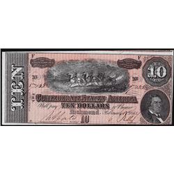 1864 $10 Confederate States of America Note
