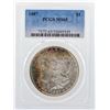 Image 1 : 1887 $1 Morgan Silver Dollar Coin PCGS MS65 Nice Color