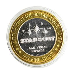 .999 Silver Stardust Resort Las Vegas, Nevada $10 Casino Limited Edition Gaming