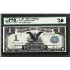 Image 1 : 1899 $1 Black Eagle Silver Certificate Note Fr.236 PMG Very Fine 30