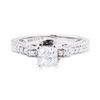 Image 2 : 14KT White Gold 0.60 ctw Diamond Ring