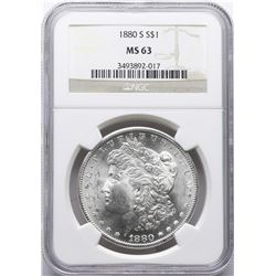 1880-S $1 Morgan Silver Dollar Coin NGC MS63