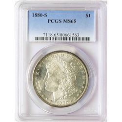 1880-S $1 Morgan Silver Dollar Coin PCGS MS65