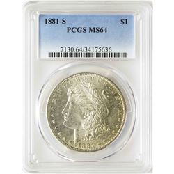 1881-S $1 Morgan Silver Dollar Coin PCGS MS64