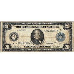1914 $20 Federal Reserve Note Boston