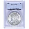 Image 1 : 1887 $1 Morgan Silver Dollar Coin PCGS MS64 Nice Toning