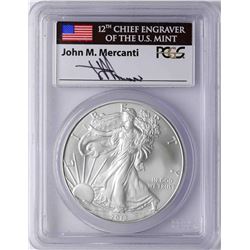 2013 $1 American Silver Eagle Coin PCGS MS70 First Strike Mercanti Signature